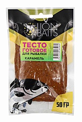Тесто готовое для рыбалки в пакете LION BAITS Карамель 50гр