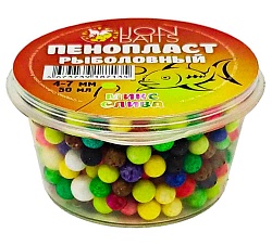 Пенопласт рыболовный цветной микс LION BAITS Слива 4-7мм 50мл