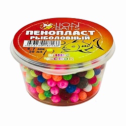 Пенопласт рыболовный цветной микс LION BAITS Чеснок 4-7мм 50мл