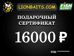 Подарочный сертификат LION на 16000 рублей